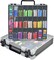 Double-Sided Sewing Box for Bobbins with 48 Grids, Portable Plastic Organizer for Hot Wheels Cars, Embroidery Floss, Diamond Art, Crafts, Small Toys (Case Only)-Black